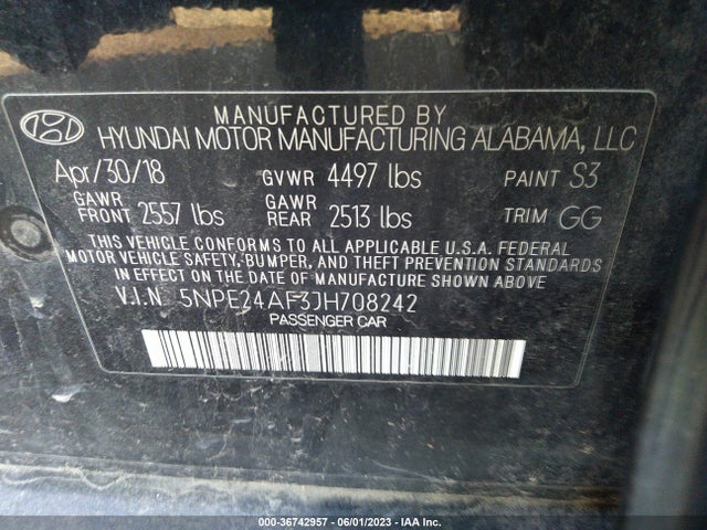 Hyundai SONATA SE 2018 5NPE24AF3JH708242 Image 10