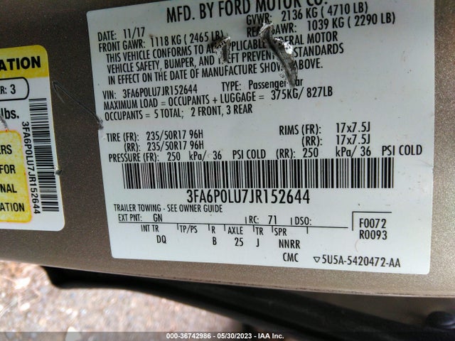 Ford Fusion Hybrid Se 2018 3FA6P0LU7JR152644 Image 11