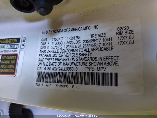 5J6RW2H24LL006310 Honda CR-V LX