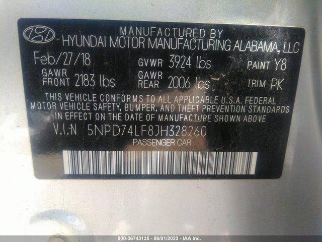 Hyundai ELANTRA SE 2018 5NPD74LF8JH328260 Image 25