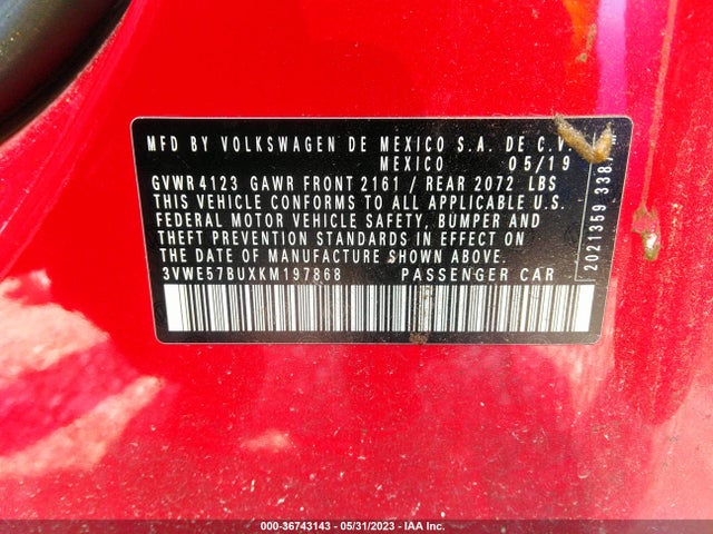3VWE57BUXKM197868 Volkswagen JETTA SEL