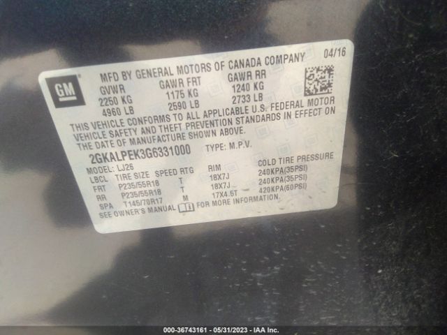 2GKALPEK3G6331000 GMC Terrain Slt
