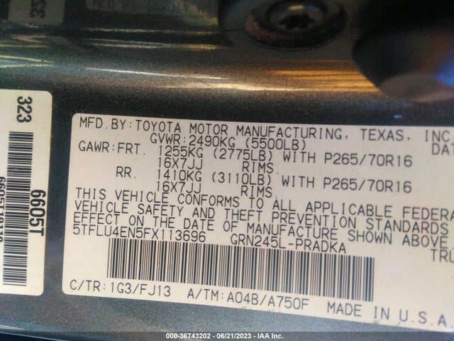 Toyota TACOMA 2015 5TFLU4EN5FX113696 Image 14