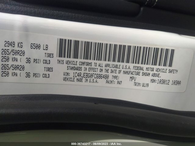 Jeep Grand Cherokee Limited 2015 1C4RJEBG0FC686480 Image 9