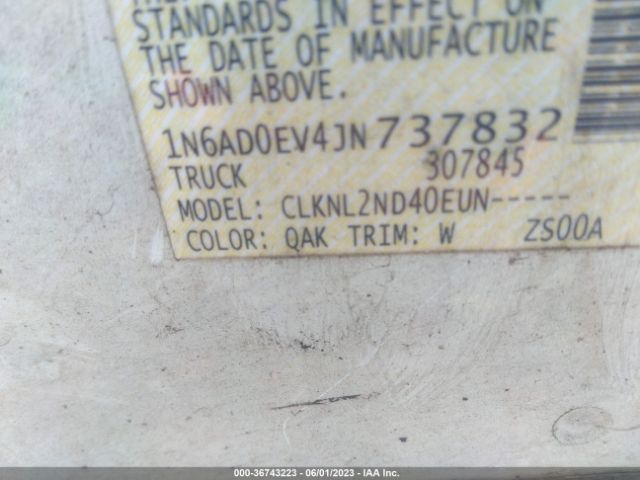 1N6AD0EV4JN737832 Nissan Frontier Sv V6