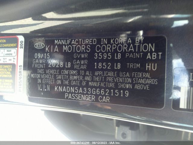 KNADN5A33G6621519 KIA RIO EX
