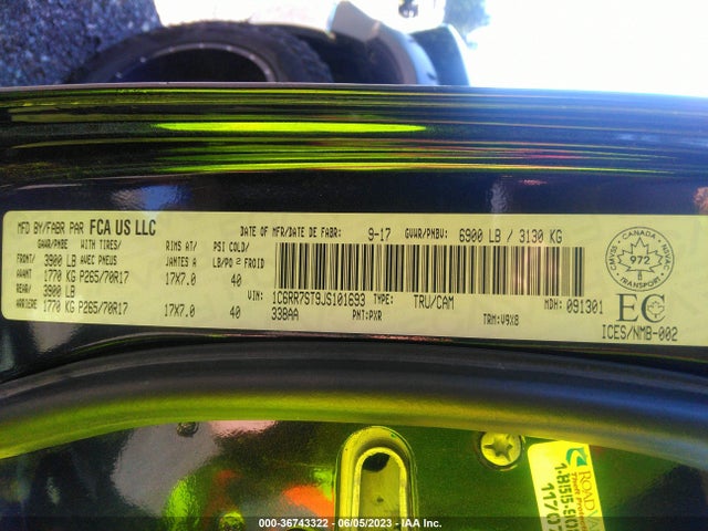 1C6RR7ST9JS101693 RAM 1500 St