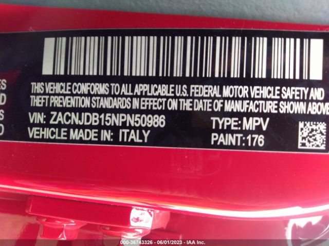 ZACNJDB15NPN50986 Jeep Renegade Latitude