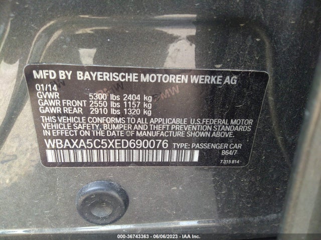 BMW 5 Series 535d 2014 WBAXA5C5XED690076 Image 9