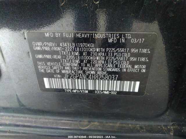 JF2GPANC4H8258037 Subaru Crosstrek Limited