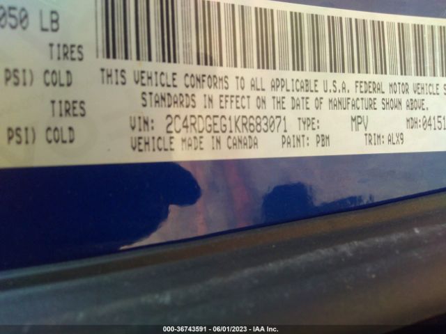 2C4RDGEG1KR683071 Dodge Grand Caravan Gt