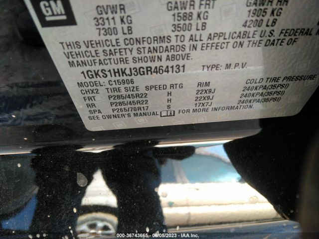 1GKS1HKJ3GR464131 GMC YUKON XL DENALI