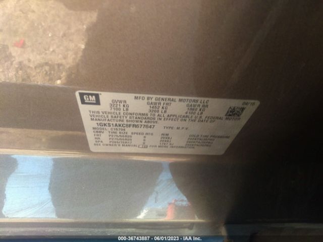 1GKS1AKC8FR677647 GMC YUKON SLE