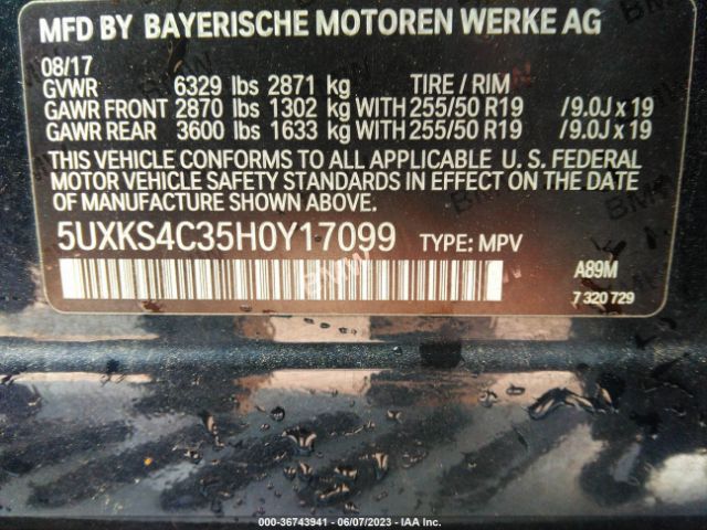 5UXKS4C35H0Y17099 BMW X5 Xdrive35d