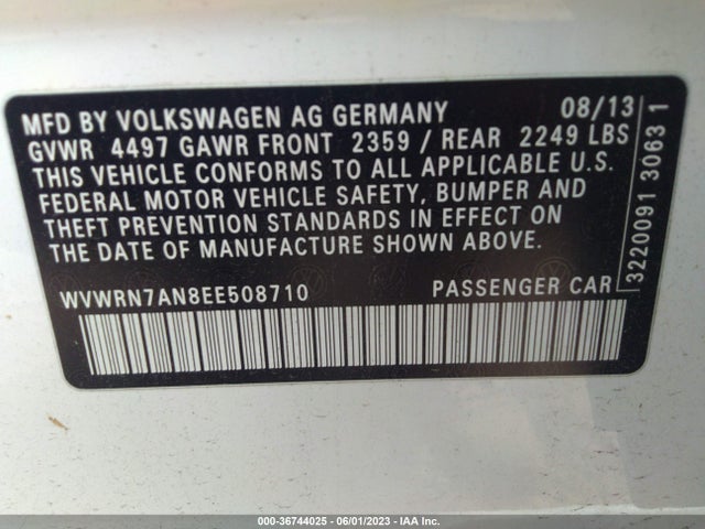 WVWRN7AN8EE508710 Volkswagen Cc Executive