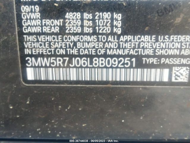 3MW5R7J06L8B09251 BMW 3 Series 330i Xdrive