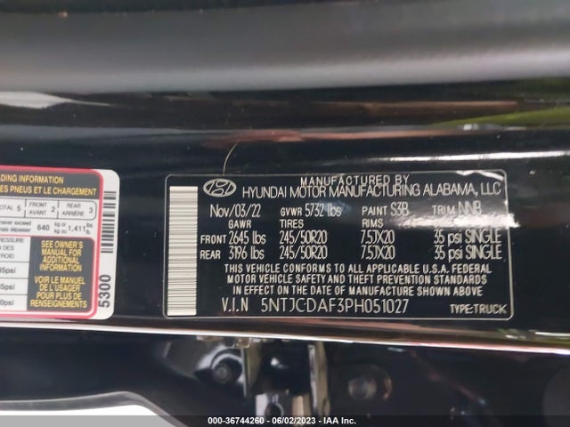 2023 Hyundai Santa Cruz, VIN: 5NTJCDAF3PH051027