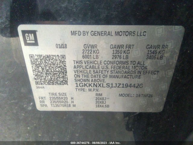 1GKKNXLS1JZ194426 GMC Acadia Denali