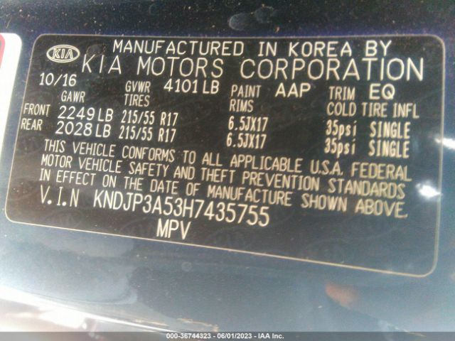 KNDJP3A53H7435755 KIA SOUL +