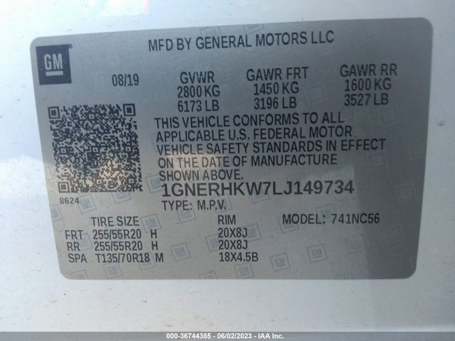 Chevrolet Traverse Lt Leather 2020 1GNERHKW7LJ149734 Image 9
