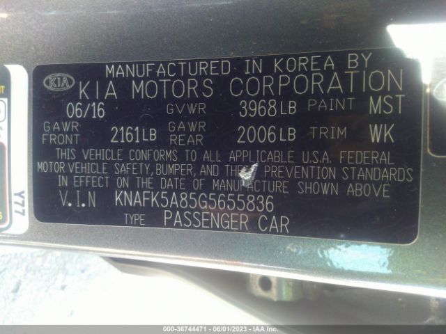 KNAFK5A85G5655836 KIA FORTE LX