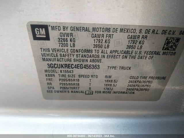 Chevrolet Silverado 1500 Lt 2014 3GCUKREC4EG456363 Image 15