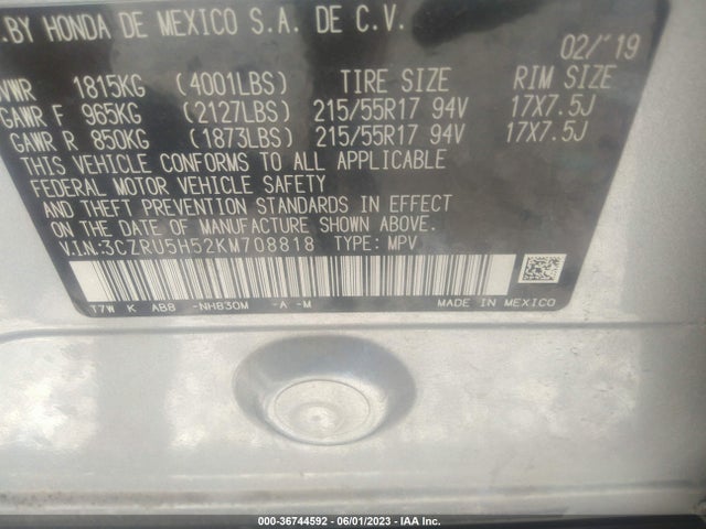 Honda HR-V EX 2019 3CZRU5H52KM708818 Image 9