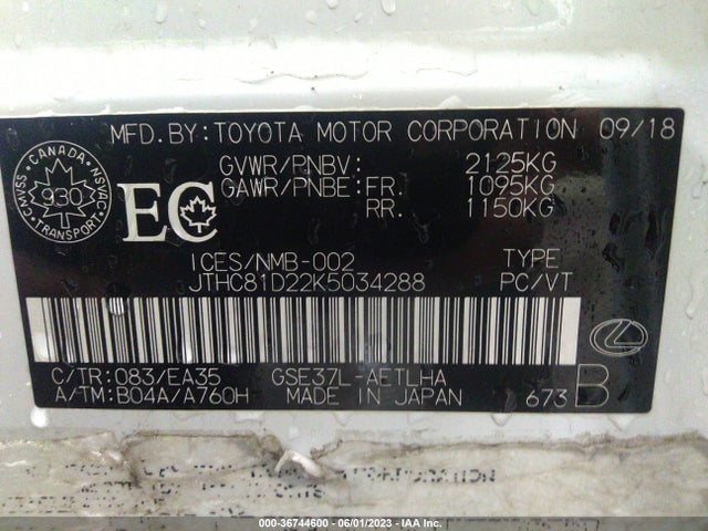 JTHC81D22K5034288 Lexus Is Is 300 F Sport