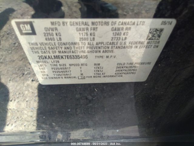 2GKALMEK7E6335496 GMC Terrain Sle
