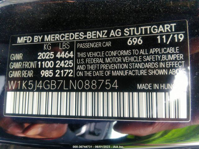 W1K5J4GB7LN088754 Mercedes-Benz Cla Cla 250