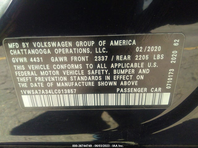 1VWSA7A34LC013857 Volkswagen Passat 2.0t Se