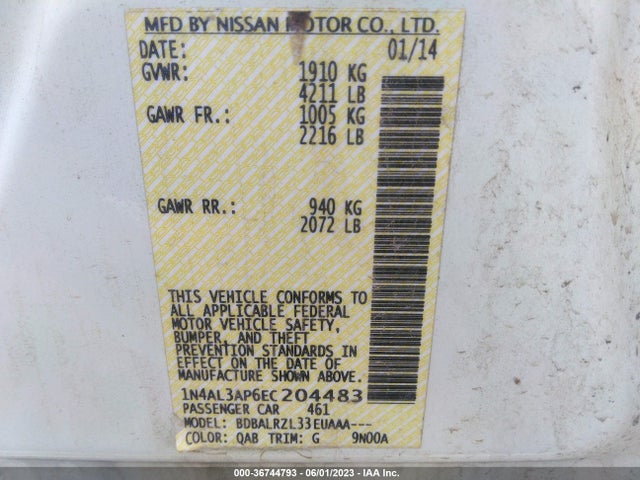 Nissan ALTIMA 2.5 2014 1N4AL3AP6EC204483 Image 11