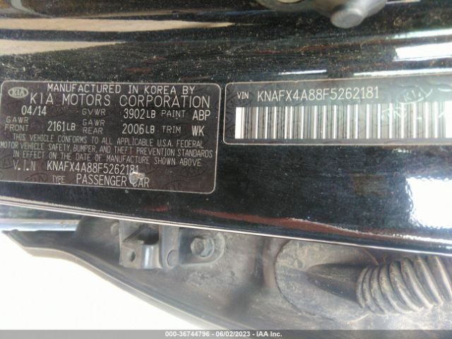 KNAFX4A88F5262181 KIA FORTE EX