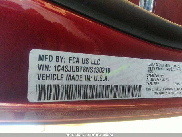 1C4SJUBT8NS130219 Jeep Wagoneer Series Ii