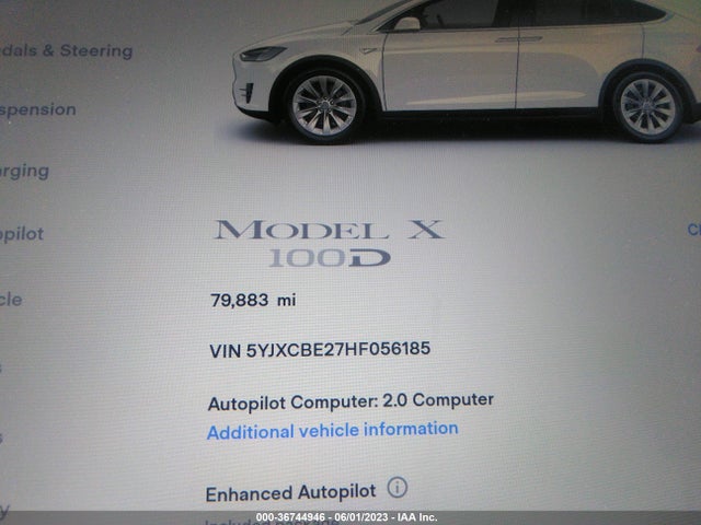 Tesla Model X 90d/75d/100d 2017 5YJXCBE27HF056185 Image 8