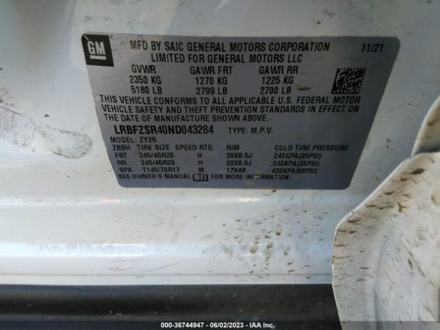LRBFZSR40ND043284 Buick Envision Avenir
