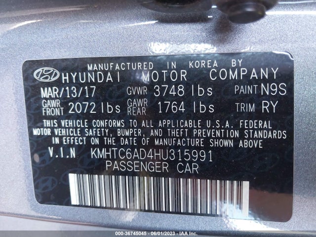 Hyundai VELOSTER 2017 KMHTC6AD4HU315991 Image 10