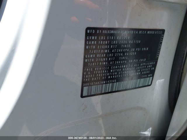 Volkswagen TIGUAN S 2022 3VV1B7AX2NM143346 Image 10
