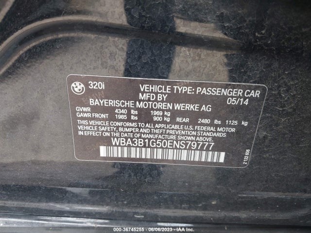 WBA3B1G50ENS79777 BMW 3 Series 320i