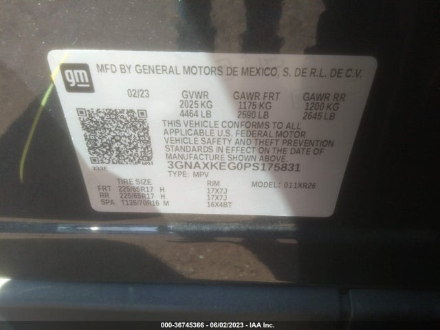 Chevrolet EQUINOX LT 2023 3GNAXKEG0PS175831 Image 9
