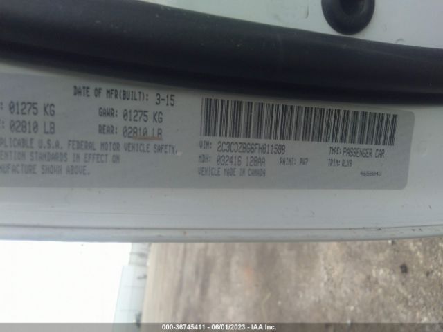 2C3CDZBG6FH811598 Dodge Challenger Sxt Plus