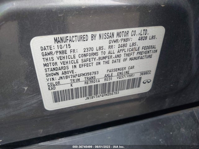JN1BV7AP4FM356793 Infiniti Q50 Premium