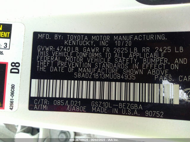 58ADZ1B13MU084935 Lexus Es Es 350