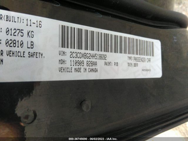 2C3CDXBG2HH518692 Dodge Charger Se