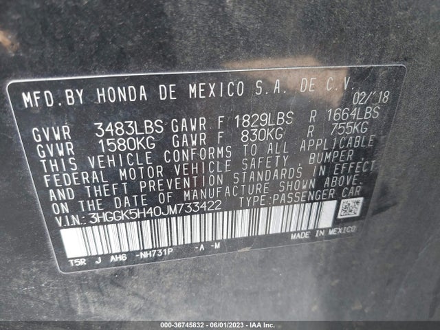 Honda FIT LX 2018 3HGGK5H40JM733422 Image 9