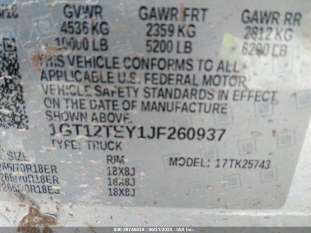 1GT12TEY1JF260937 GMC Sierra 2500hd Slt