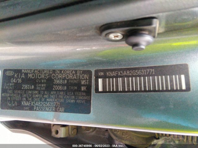 KNAFX5A82G5631771 KIA Forte 5-door Ex