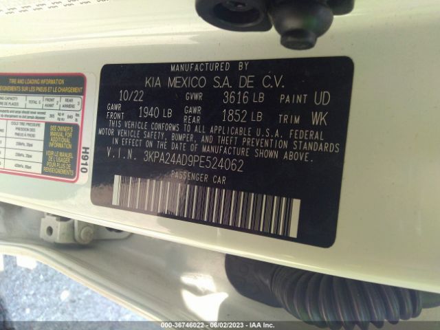 3KPA24AD9PE524062 KIA RIO S