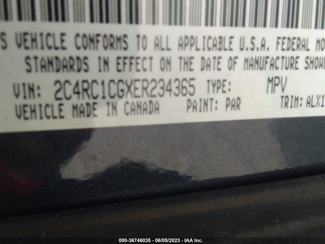2C4RC1CGXER234365 Chrysler Town & Country Touring-l