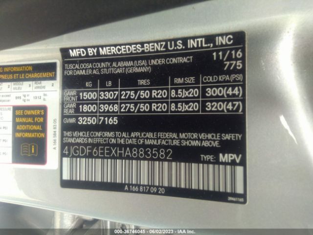 4JGDF6EEXHA883582 Mercedes-Benz Gls Gls 450